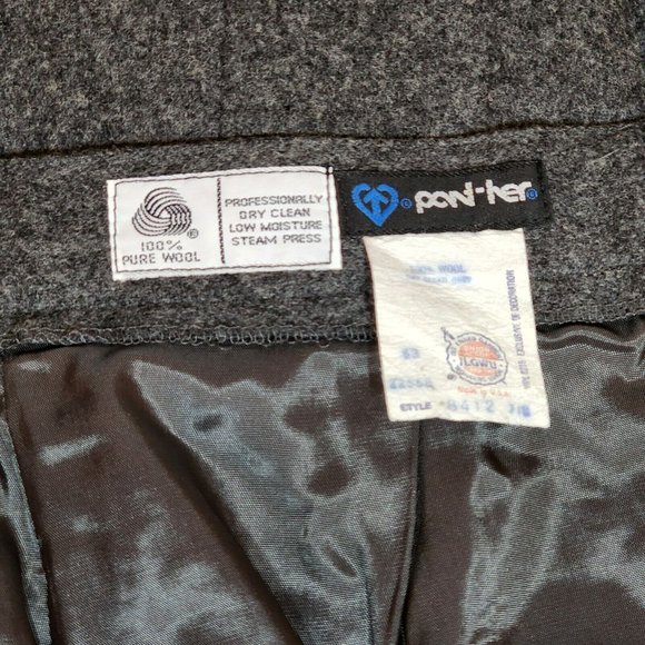 Vintage 70s Panther Pant-her Gray 100% Wool Skirt with Union Lable Size 7/8 - Picture 5 of 5